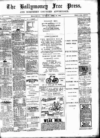 cover page of Ballymoney Free Press and Northern Counties Advertiser published on April 26, 1900
