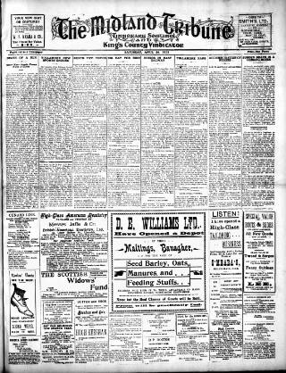 cover page of Midland Tribune published on April 26, 1913