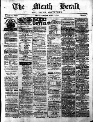 cover page of Meath Herald and Cavan Advertiser published on April 17, 1875