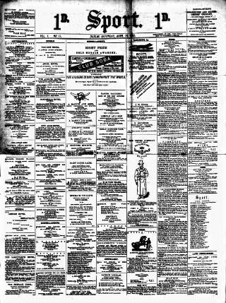 cover page of Sport (Dublin) published on April 16, 1881