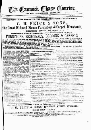 cover page of Cannock Chase Courier published on April 26, 1902