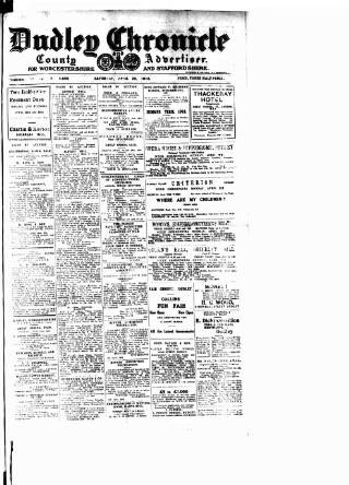 cover page of Dudley Chronicle published on April 20, 1918