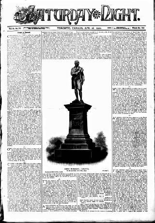 cover page of Toronto Saturday Night published on April 26, 1902