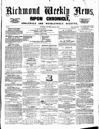 cover page of Richmond & Ripon Chronicle published on April 26, 1856