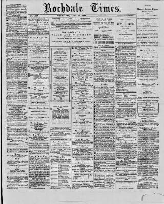 cover page of Rochdale Times published on April 17, 1889