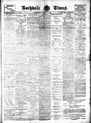 cover page of Rochdale Times published on March 1, 1911