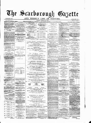 cover page of Scarborough Gazette published on February 23, 1882