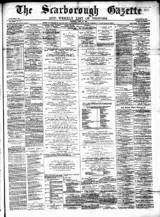 cover page of Scarborough Gazette published on April 26, 1883