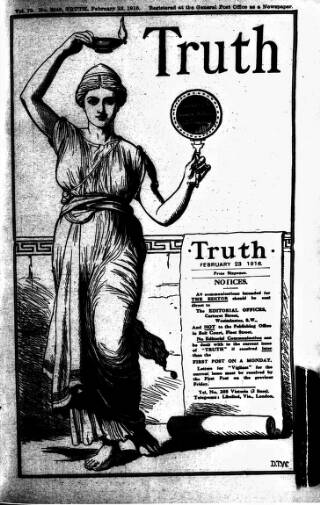 cover page of Truth published on February 23, 1916
