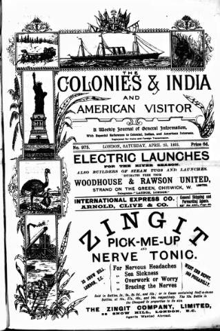 cover page of Colonies and India published on April 25, 1891
