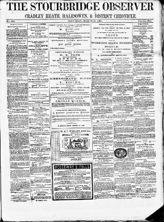 cover page of Cradley Heath & Stourbridge Observer published on March 28, 1868