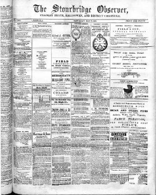 cover page of Cradley Heath & Stourbridge Observer published on May 2, 1885