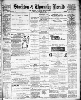cover page of Stockton Herald, South Durham and Cleveland Advertiser published on February 23, 1895