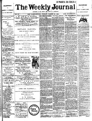 cover page of Weekly Journal (Hartlepool) published on March 28, 1902