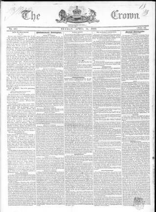 cover page of Crown published on April 14, 1839