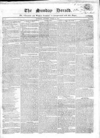 cover page of Colonist and Commercial Weekly Advertiser published on April 24, 1825