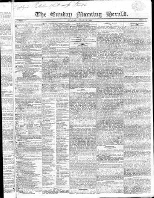 cover page of Sunday Morning Herald published on June 13, 1824