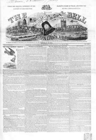 cover page of Railway Bell and London Advertiser published on March 1, 1845