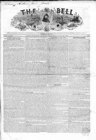 cover page of Railway Bell and London Advertiser published on April 26, 1845
