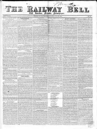 cover page of Railway Bell and London Advertiser published on April 25, 1846