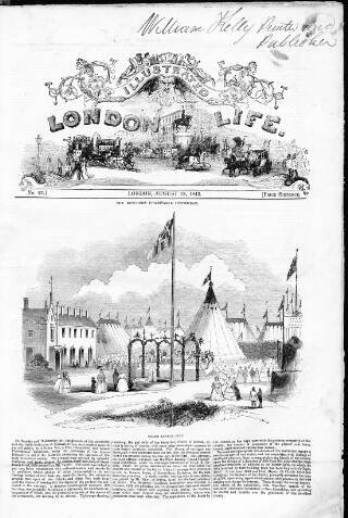 cover page of Illustrated London Life published on August 13, 1843