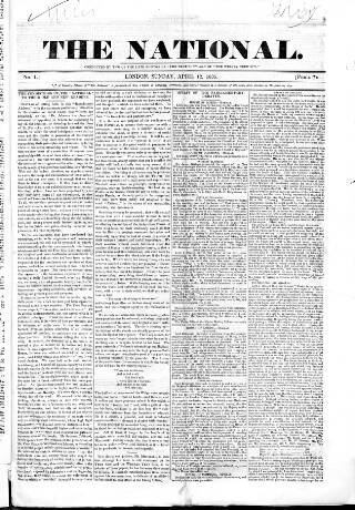 cover page of National published on April 12, 1835