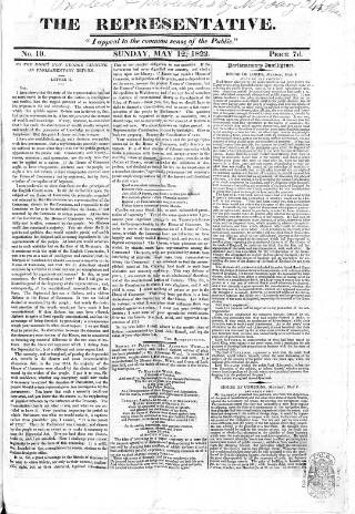 cover page of Representative 1822 published on May 12, 1822