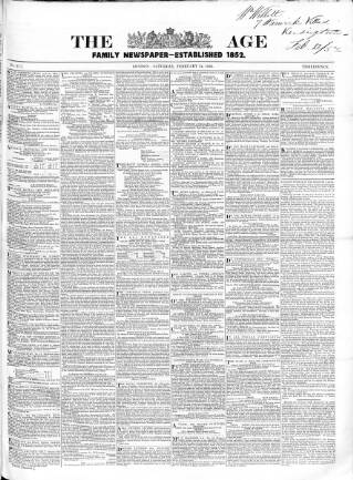 cover page of Age 1852 published on February 12, 1853