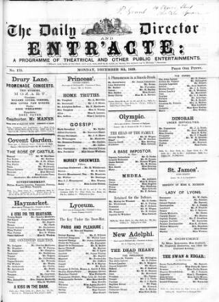 cover page of Daily Director and Entr'acte published on December 5, 1859