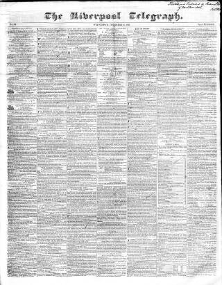 cover page of Liverpool Telegraph published on December 6, 1837