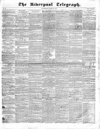 cover page of Liverpool Telegraph published on March 14, 1838
