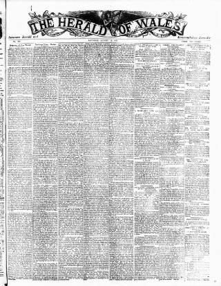 cover page of Herald of Wales published on August 13, 1887