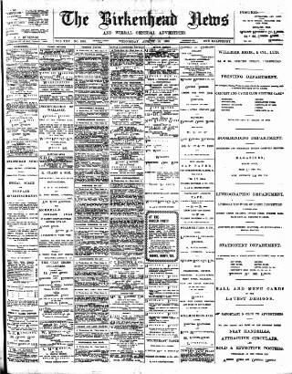 cover page of Birkenhead News published on August 13, 1902