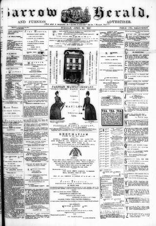 cover page of Barrow Herald and Furness Advertiser published on April 26, 1887