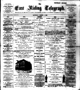 cover page of East Riding Telegraph published on March 5, 1898