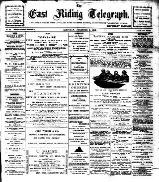 cover page of East Riding Telegraph published on December 3, 1898