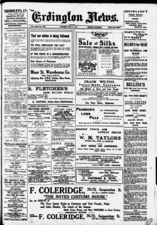 cover page of Erdington News published on May 5, 1917
