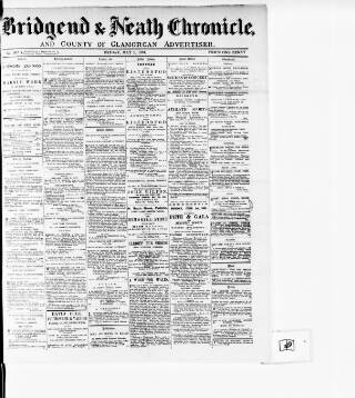 cover page of Bridgend Chronicle, Cowbridge, Llantrisant, and Maesteg Advertiser published on May 1, 1891