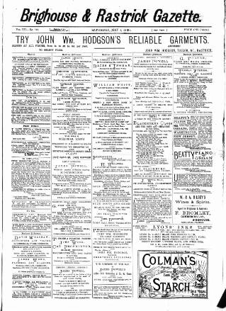 cover page of Brighouse & Rastrick Gazette published on May 1, 1880