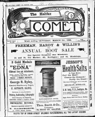 cover page of Halifax Comet published on March 5, 1898