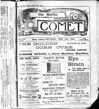 cover page of Halifax Comet published on March 29, 1902