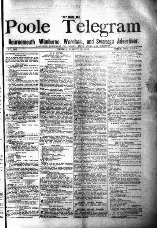 cover page of Poole Telegram published on March 19, 1886