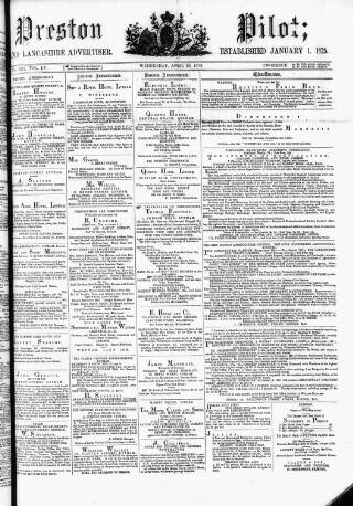 cover page of Preston Pilot published on April 23, 1879