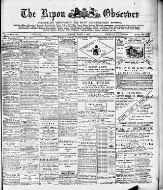 cover page of Ripon Observer published on March 1, 1894