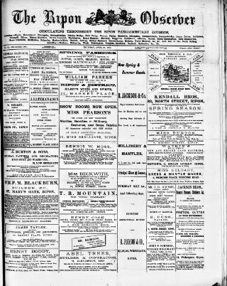 cover page of Ripon Observer published on April 26, 1894