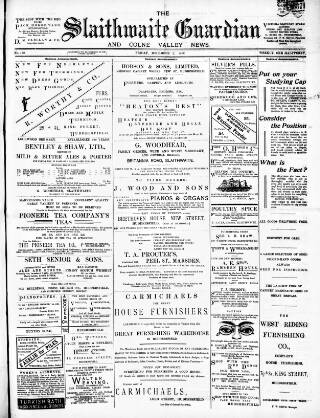 cover page of Colne Valley Guardian published on December 2, 1898