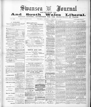 cover page of Swansea Journal and South Wales Liberal published on February 23, 1895