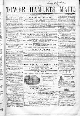 cover page of Tower Hamlets Mail published on May 8, 1858
