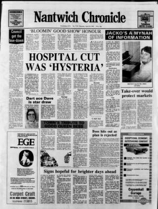 cover page of Nantwich Chronicle published on April 26, 1984