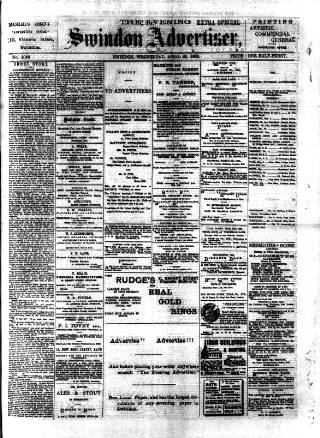 cover page of Swindon Advertiser published on April 23, 1902